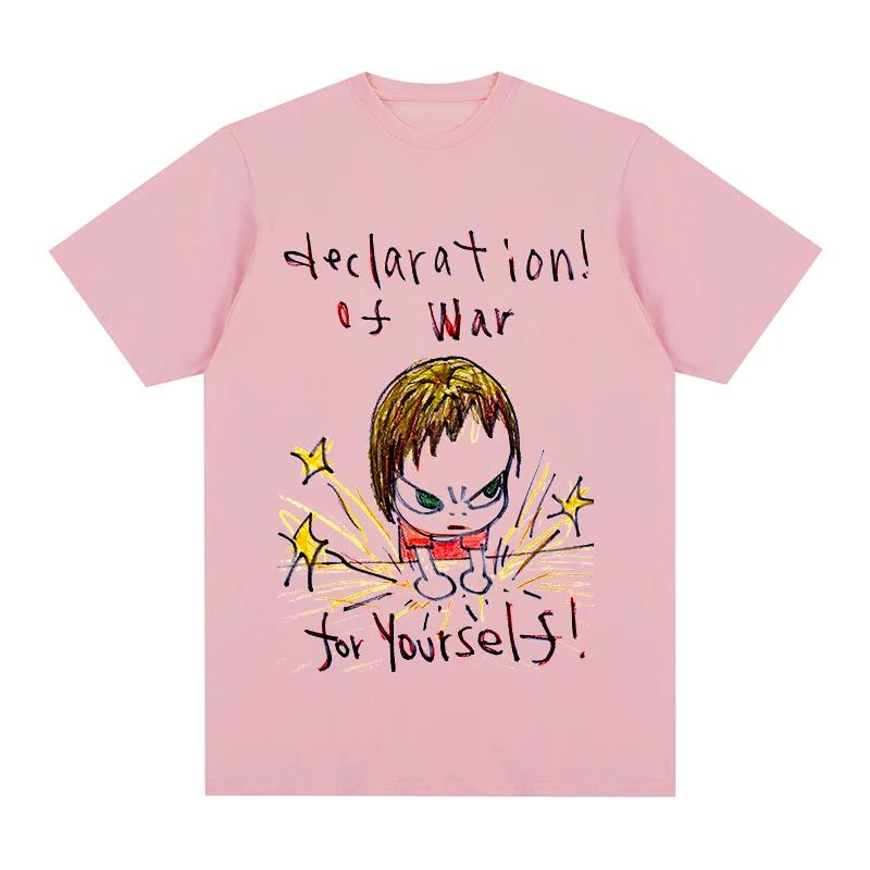 

Футболка Yoshitomo Nara War for Yourself Женская футболка Новая футболка Футболка Женские топы Модный топ Короткий рукав Принт букв Футболка S