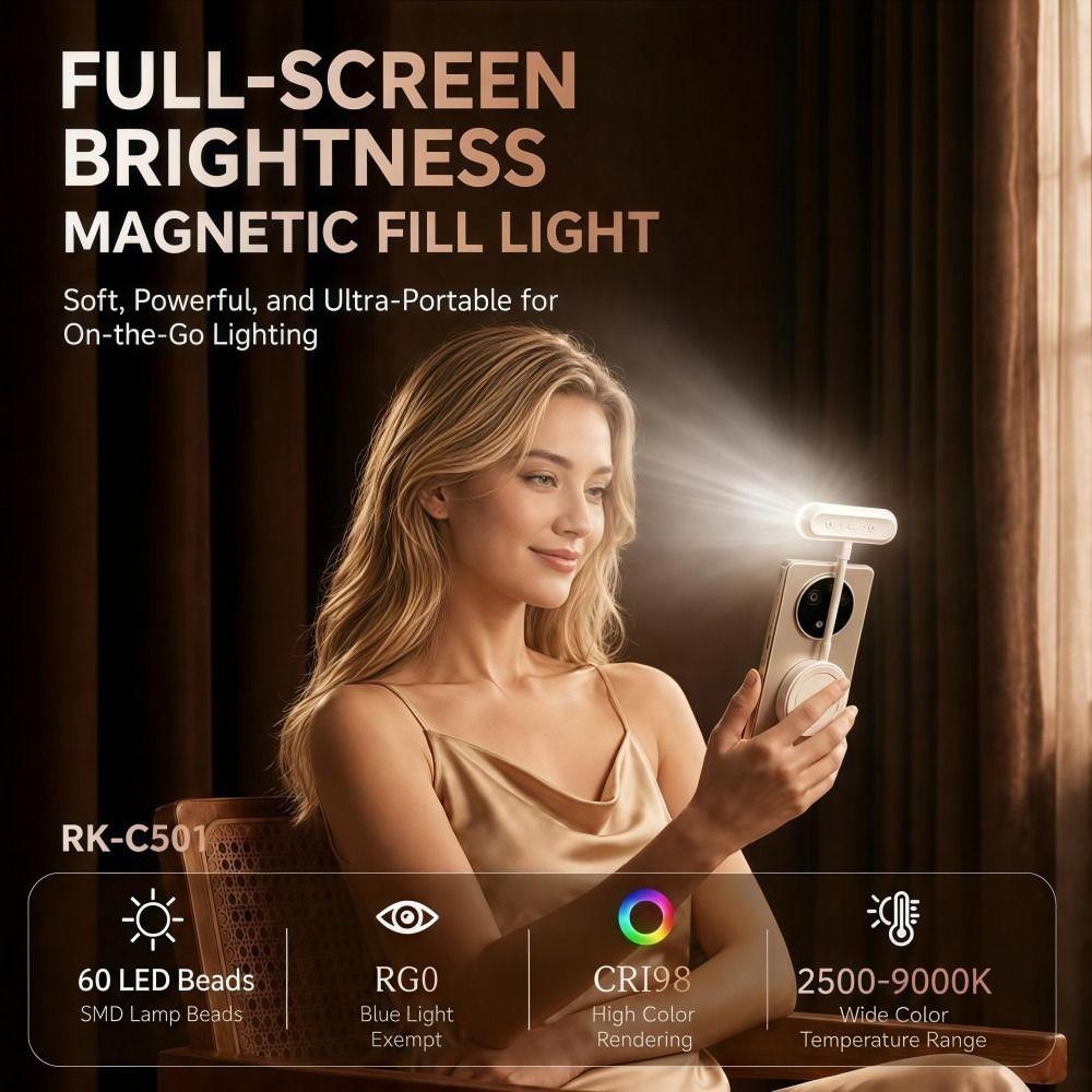 Rechargeable For MagSafe Photo Light Multi-Angle Flexible Selfie Ring Light  Photography