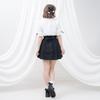 [Yumetenbo] Landmine Clothing [Dear My Love] Women's Big Ribbon Bijou Skirt 533338 Short Blue Gray Yumetenbo