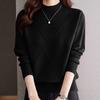 Autumn and Winter Loose Fashion Solid Color Knitted Sweaters Half High Collar Women's Sweaters