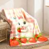 Cozy Cute Rabbit Print Flannel Blanket - Soft Warm Versatile for Sofa Car Office Camping All Season Home Decor Gift Travel