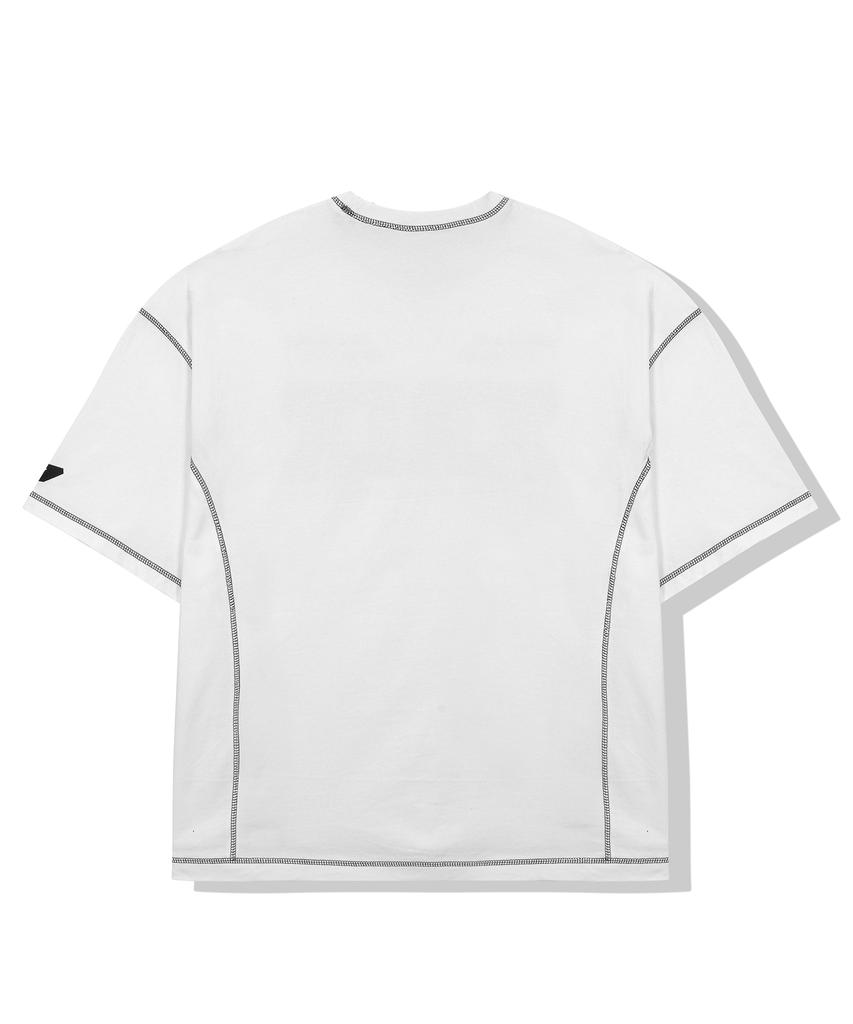 DRIX Overlock Steek Oversized Halve Mouw_Wit