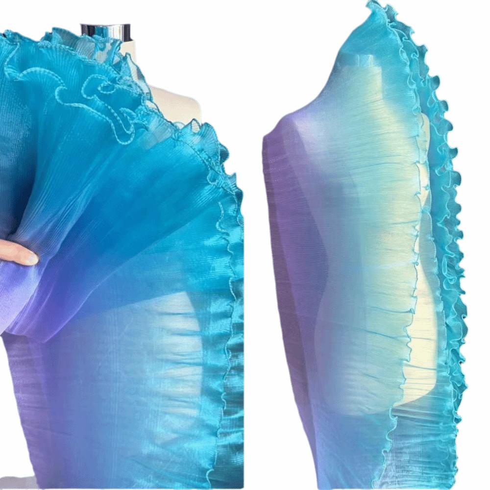 30cm Width Gradient Organza Fabric Water-Shimmer Effect Wedding Dress Material  DIY Sewing