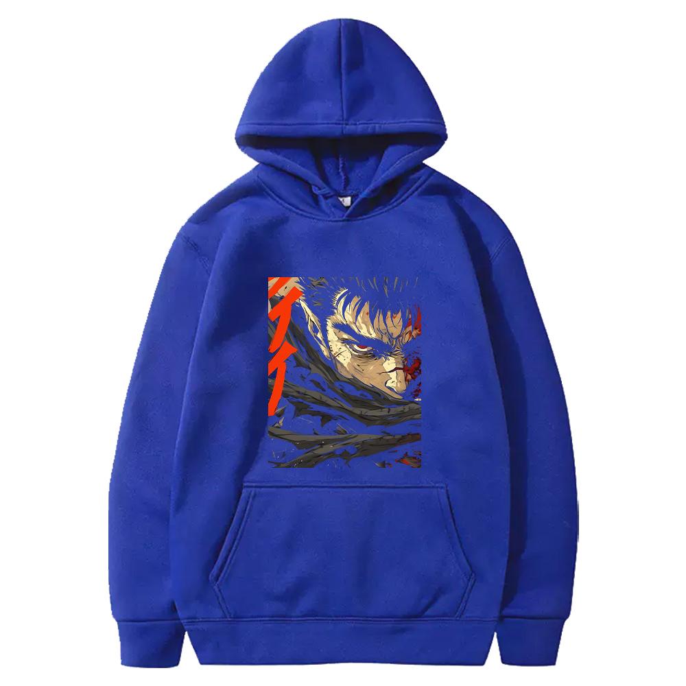 Guts Berserk Hoodie Anime Graphic Printed Sweatshirt Men Unisex Clothing Long Sleeve Fleece Loose Hooded Harajuku Streetwear