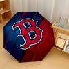 Boston Red Sox Print Auto 8?Ribs Folding Umbrella Wind Resistant Lightweight Automatic Umbrella For Daily Travel