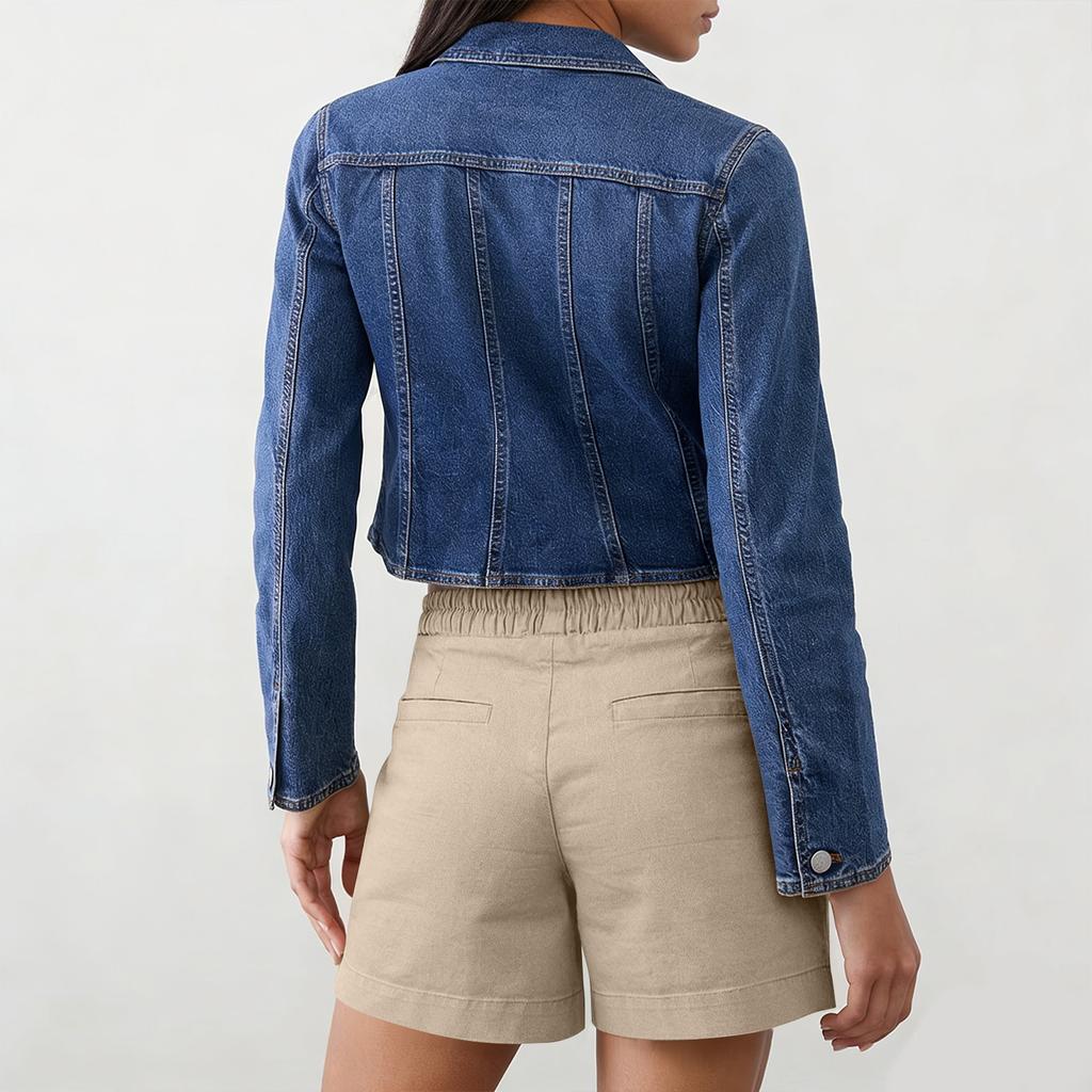 Women's Cotton And Linen Shorts, With Pockets, Soft Button Closure, Zipper, Slim Fit.