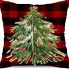 Christmas Pillowcase Linen Print Elk Snowman Home Decoration Sofa Cushion Cover
