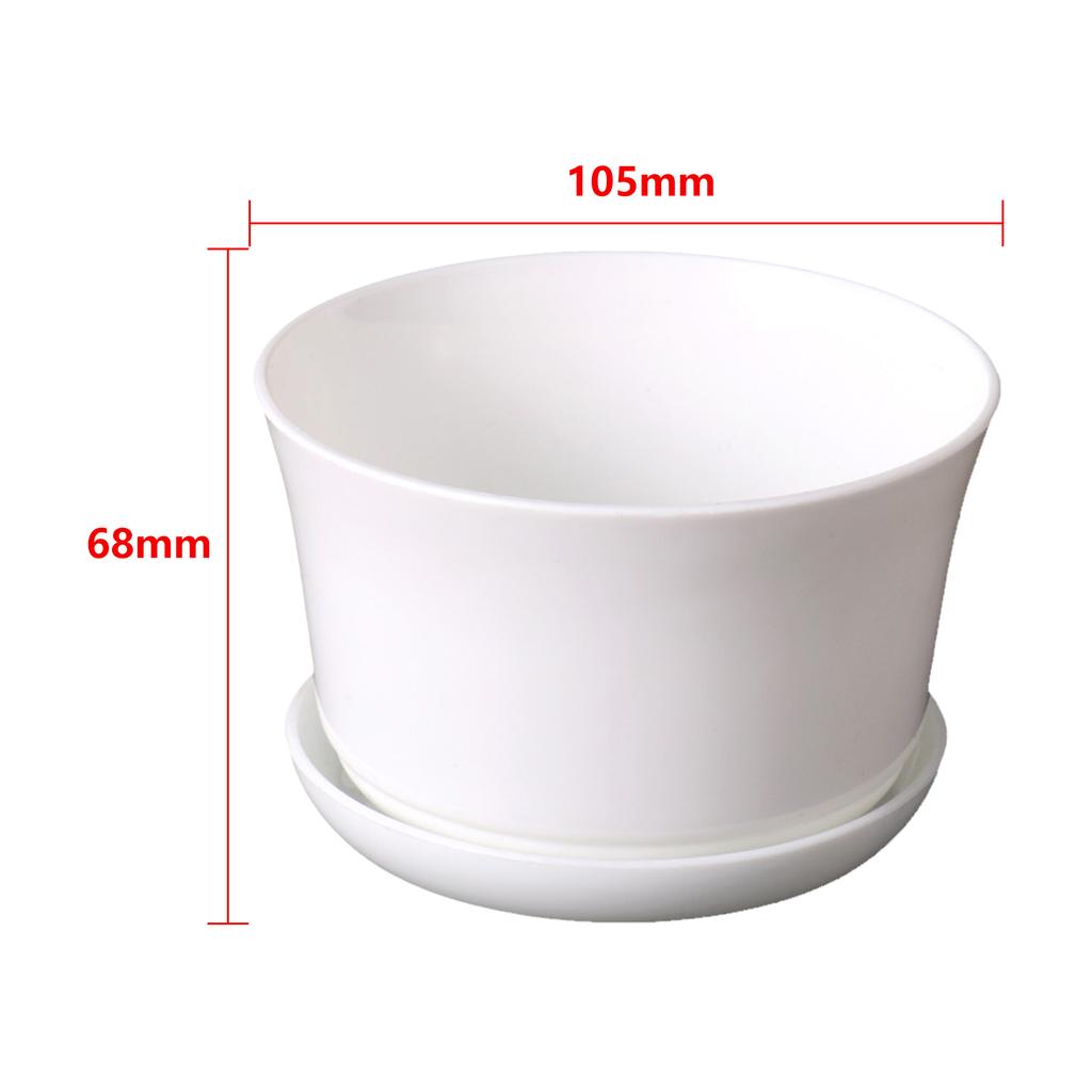 5Pcs White Simplicity Flower Pot With Tray Home Garden Office Minimalist Bonsai Pot Furnishings Small Succulent Plants Planter