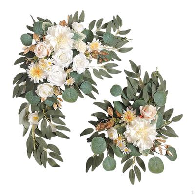 2 Pieces Artificial Wreath Decorative Handmade Door Hanging Crafts Wall DIY Home Decor