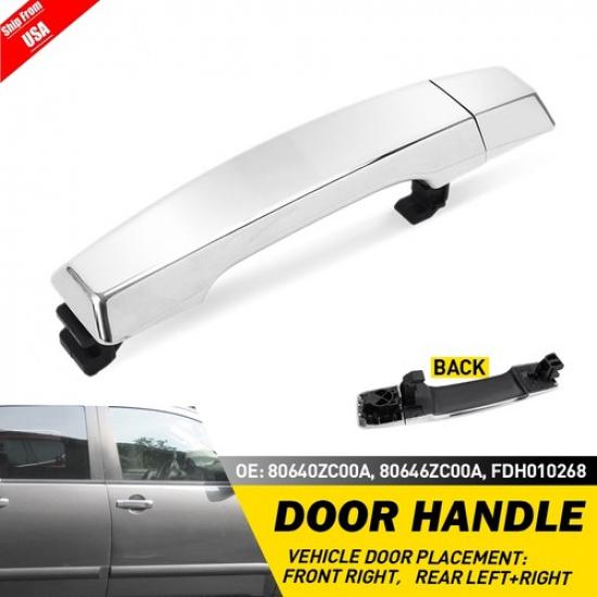 Exterior Door Handle For 2004-2015 Nissan Titan Chrome Front Passenger Side