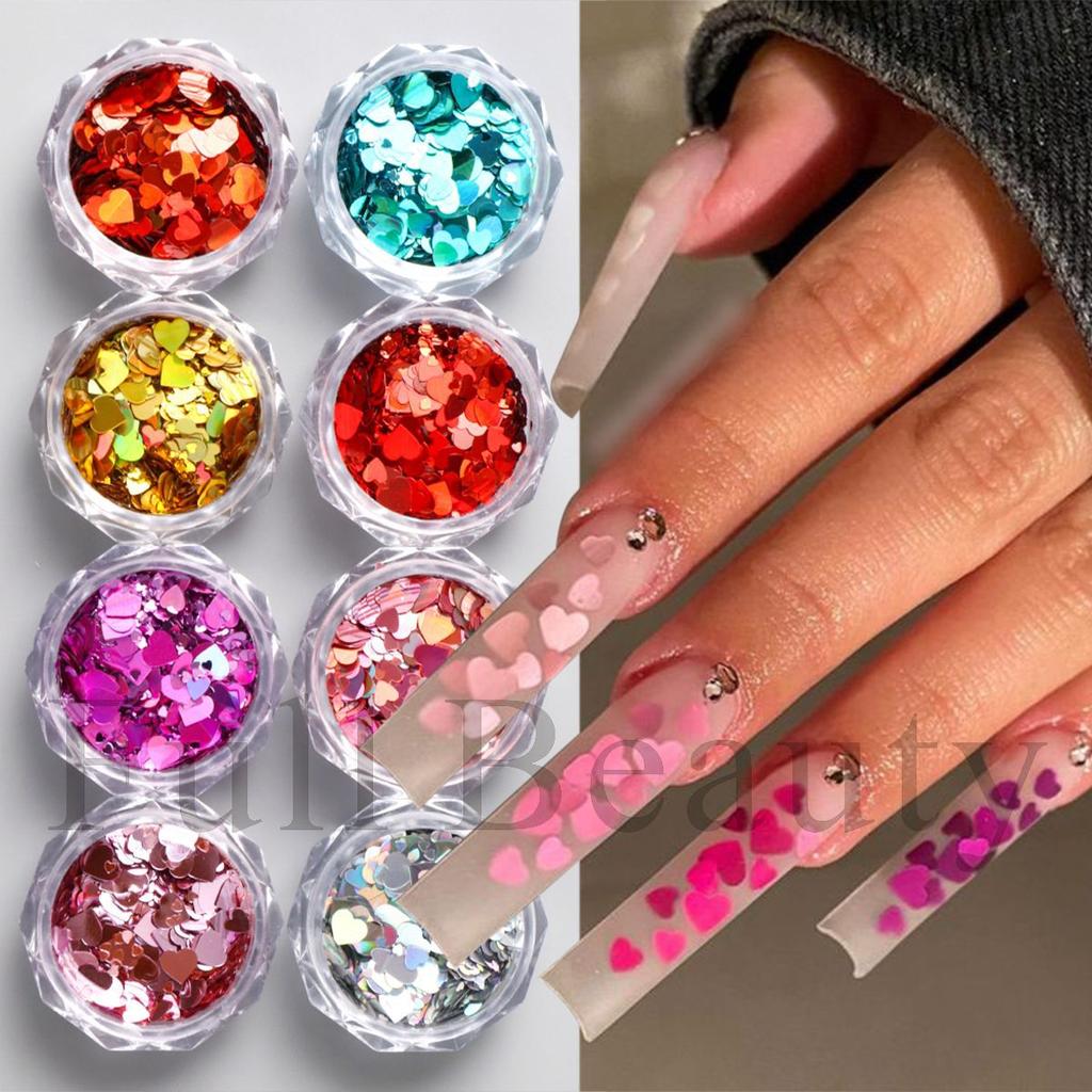 New Nail Art Flash Set Laser Heart Sequins Mixed Love Nail Art Sequins
