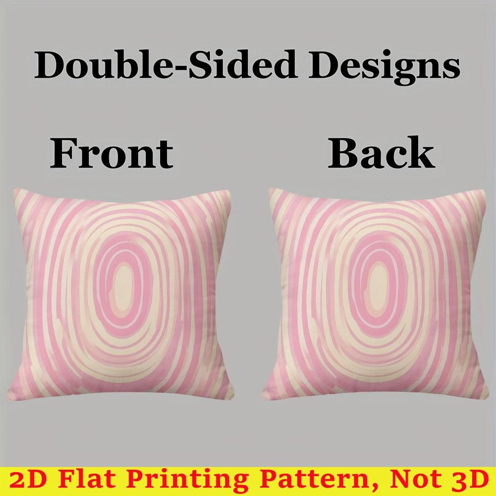 Pink Swirl Square Jacquard Pillow Cover for Sofa Office Waist Cushion Cover Home Decorative Pillowcase