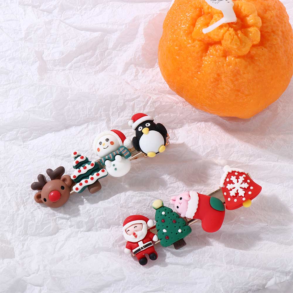 Children Cute Kids Gifts Christmas Hair Clip Elk Headwear Santa Claus Hairpin Hair Accessories