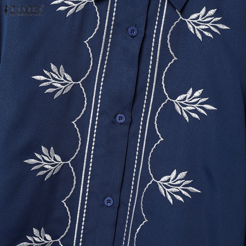 ZANZEA Damen Langarm Print Bluse und Lange Röcke Lässige Zweiteilige Anzugsets