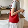 Korean Soft Leather Bucket Bag Solid Color Underarm Bag All-Match Women Shoulder Bag  Daily