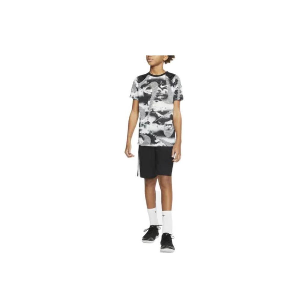Nike Kids Logo Color-Block Panel Straight-Leg Shorts Kids Bottoms Black CJ9272-010