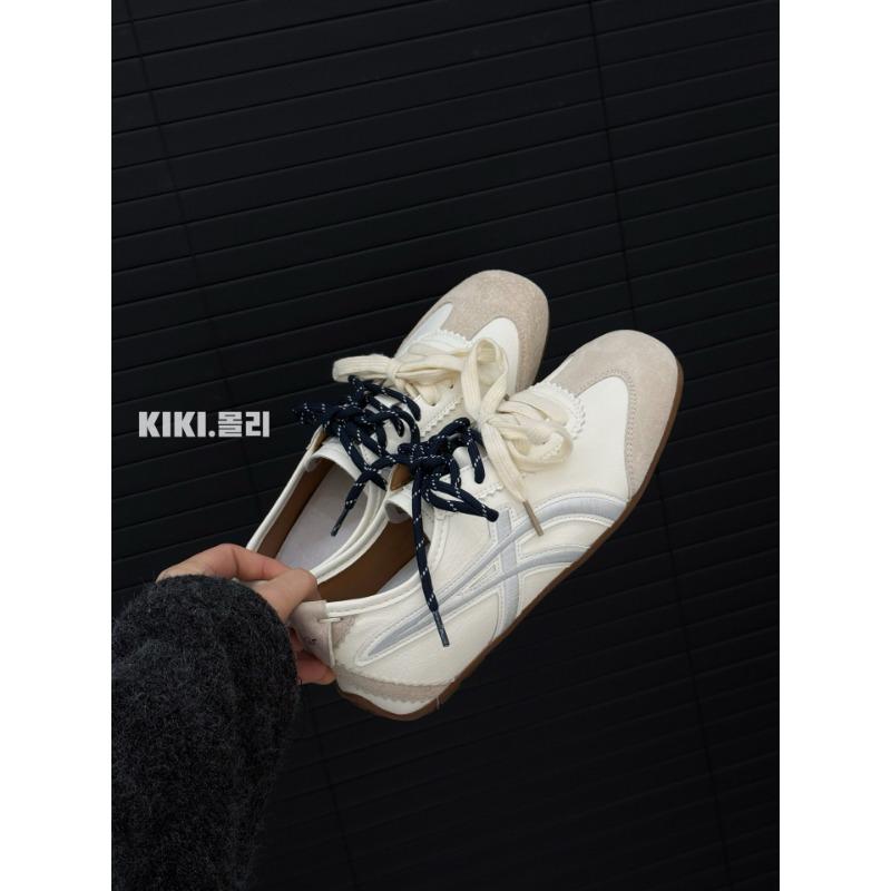 

Cowhide version~ fashionable contrasting pair of shoelaces square round head casual women s casual sports shoes 40