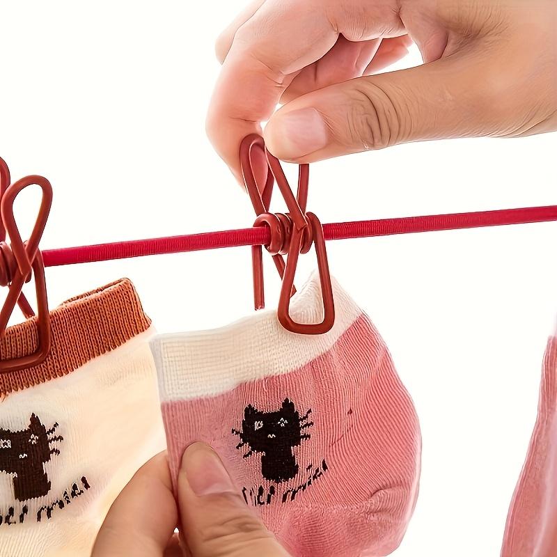 Corde à linge portable avec 12 pinces à linge, Corde à linge de voyage extensible rétractable élastique pour blanchisserie dans le jardin