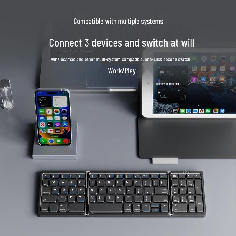 EWEADN B089 Tri-Mode Folding Keyboard with Touchpad