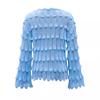 Chic Feather Loose Pullover: Stylish Women's Knit Sweater with Hollow-Out Design, Long Sleeves, and Lazy Style for Spring & Autumn.