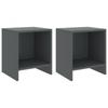 Day and Night - Day and Night Nightstands 2 Pcs Dark Gray Pine Wood 35x30x40 Cm