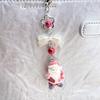 Flocking Santa Clauses Christmas Keychain Star Bowknot Pendant Portable Stocking Stuffers for Kids and Adults Daily Use