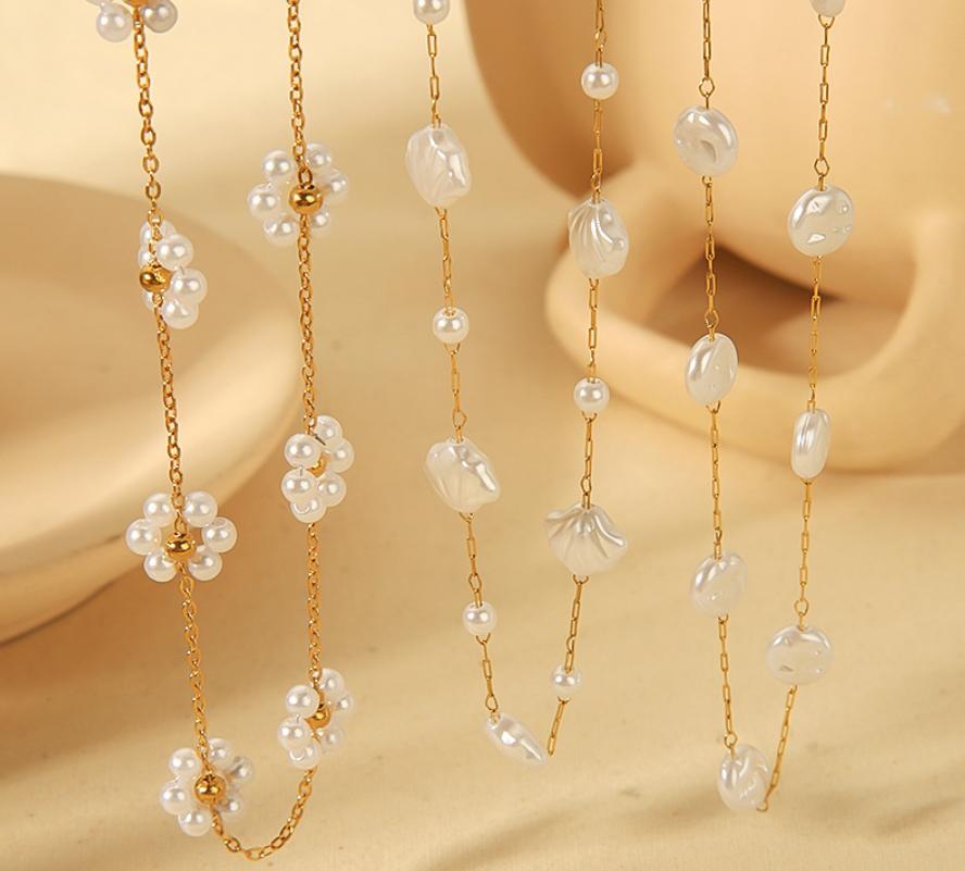 Pearl Necklace for Women, Versatile and High-end, Timeless Baroque Pearl Stainless Steel Necklace