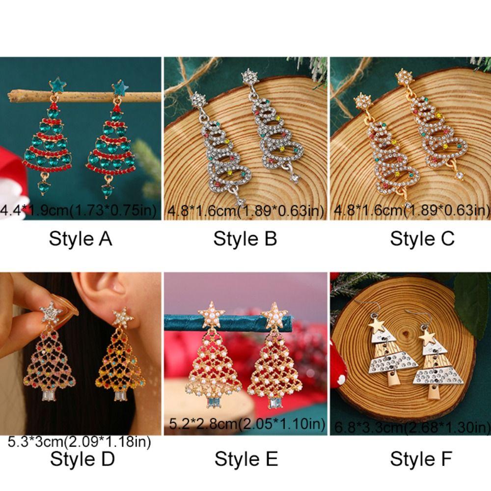 European Style Christmas Tree Earring Zinc Zinc Alloy Xmas Tree Ear Drop  New Year