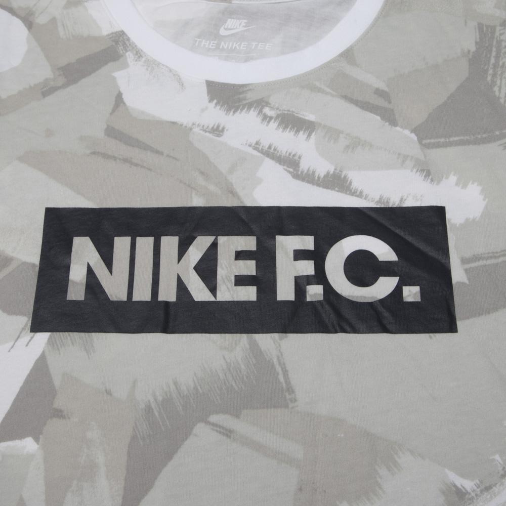 Nike Fc As M Nk Aop 4 Lifestyle Casual Series Fashion Versatile Letter Crew Neck Short Sleeve T-Shirt Men T-Shirts White 847440-100