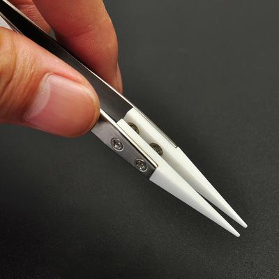 Gerade Keramikpinzette für Elektroniklöten mit Edelstahlgriff Schwarze Pinzette Handwerkzeug Präzisionspinzette