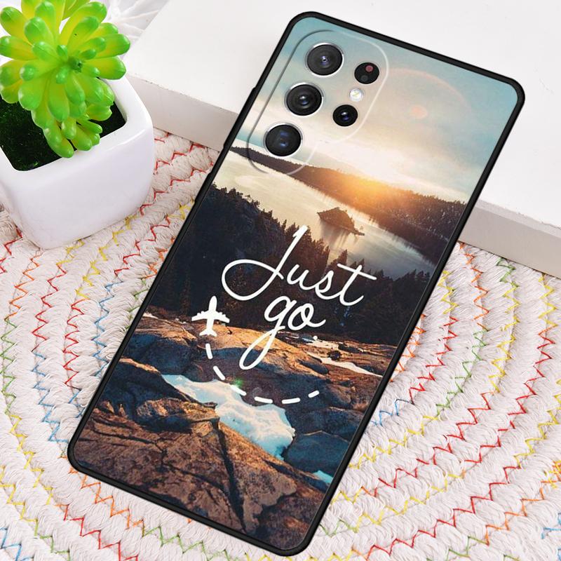 Travel mountain sea beach quotes TPU Phone Case For Samsung Galaxy note 10 pro S26 S25 S24 S23 S22 Ultra Plus S21 FE S20 Cover