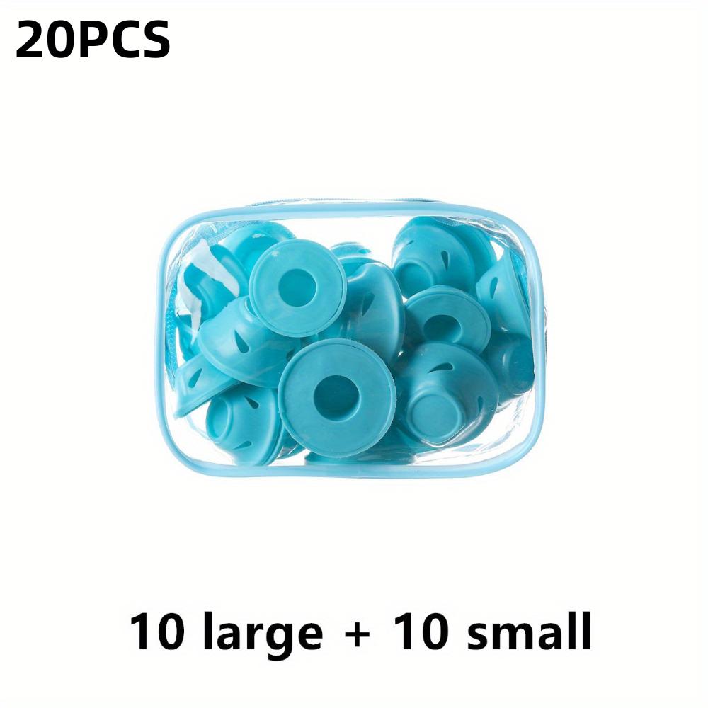 

20 шт. силиконовых бигуди для волос, формы гриба и колокольчика, без повреждений для нормальных волос женщин, удобный для ленивых инструмент для укладки во сне, инструмент для завивки волос, сделай сам 20pcs(10L+10S） синий