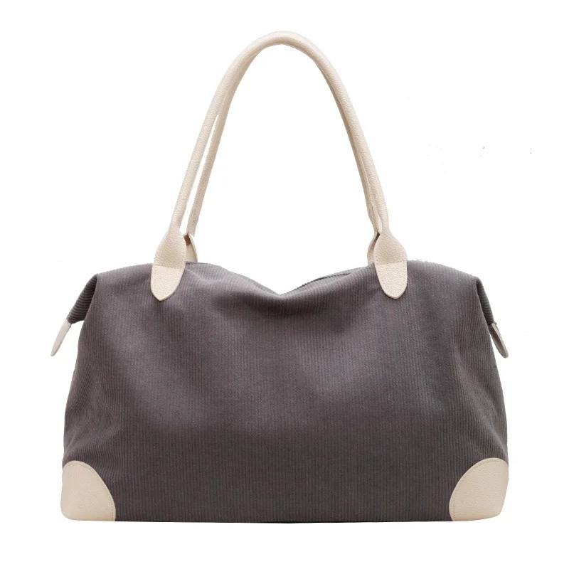 Casual Solid Color Travel Tote Soft Zipper  High Quality Bags for Women Large Capacity