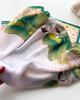 70cm Chinese Style Lotus Printed Scarf Women's Soft Satin Plant Printed Scarfs Thin and Fashionable Headscarf Shawl Scarf