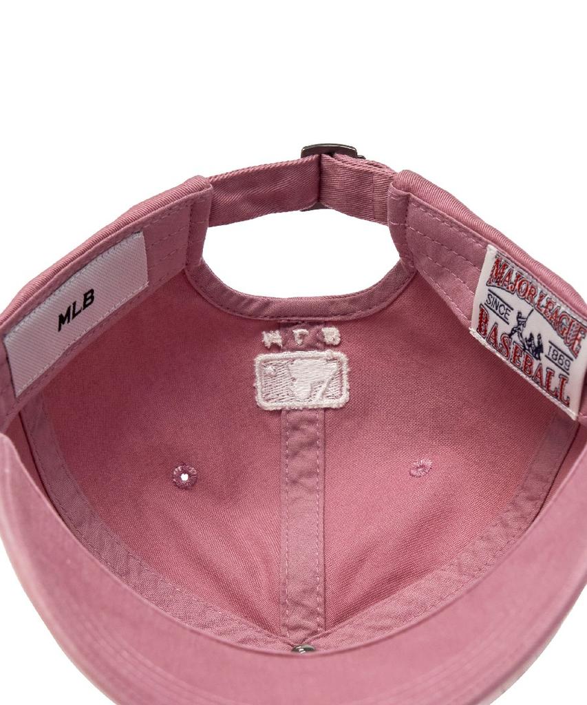 Emelbi Vintage Washed Curve Logo Unstructured Ball Cap La (Pink)