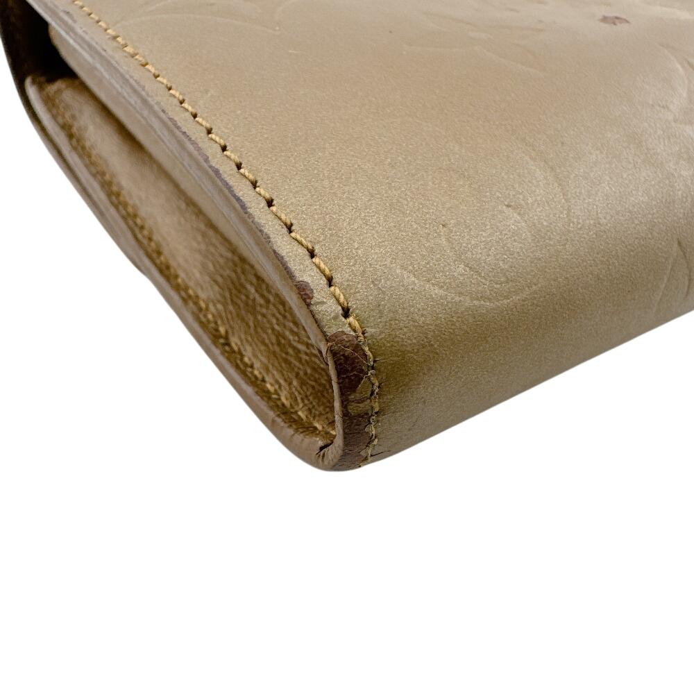 LOUIS VUITTON Monogram mat leather Portefeiulle Sarah Purse beige leather Used