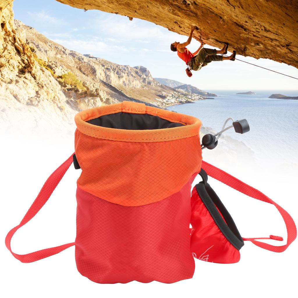 Rock Climbing Magnesium Powder Chalk Bag Outdoor Mountaineering Antiskid Equipment(red )