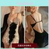 French Lace Velvet Sleepwear Set With Vneck Design For Women Home Use
