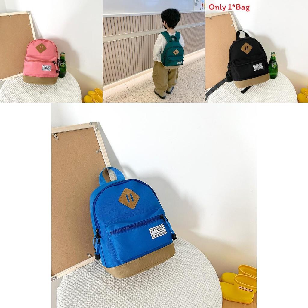 Casual Canvas Kids Backpack With Breathable Material For Preschool Children
