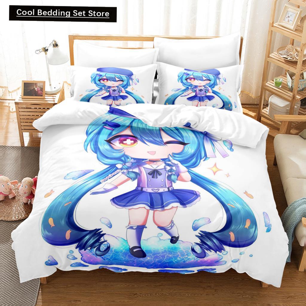 3D Print Anime Kawaii The Gacha Girl Bedding Sets Duvet Cover Set With Pillowcase Twin Full Queen King Bedclothes Bed Linen