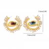 Unique Alien Pupil Ear Drop Exaggerate Irregular Earwear Circular Blue Eye Ear Loop Big Hoop Earring Retro Jewelry