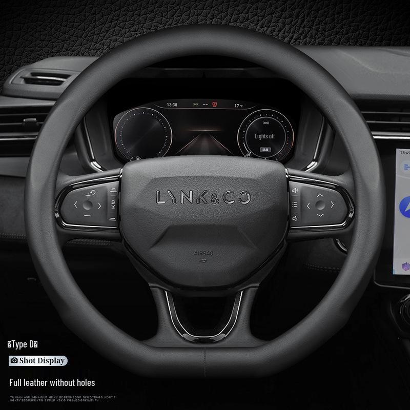 Lynk & Co Genuine Leather Steering Wheel Cover for Models 01, 02, 03, 03+, 05, 0906 (New Energy Vehicles)