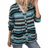 Damen S V-Ausschnitt Strick Knopf Tasche Cardigan Pullover Langarm Top