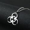 Biochemical Crisis Symbol Stainless Steel Necklace Pendant Silver Color Necklace for Women Men Punk Jewelry Gift