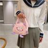 Autumn and Winter Fashion Plush Cartoon Portable Little Monster Three-eyed Flip Bag Large Capacity Double-sided Women's Bag Storage Bag
