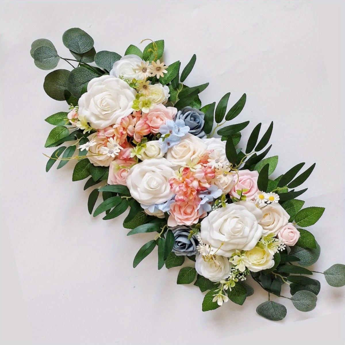 

1 шт. Свадебный цветочный ряд 70x30 см искусственные цветы искусственные розы шелк искусственный цветок арка фон витрина цветочный декор для вечеринки дома 1Pc белый