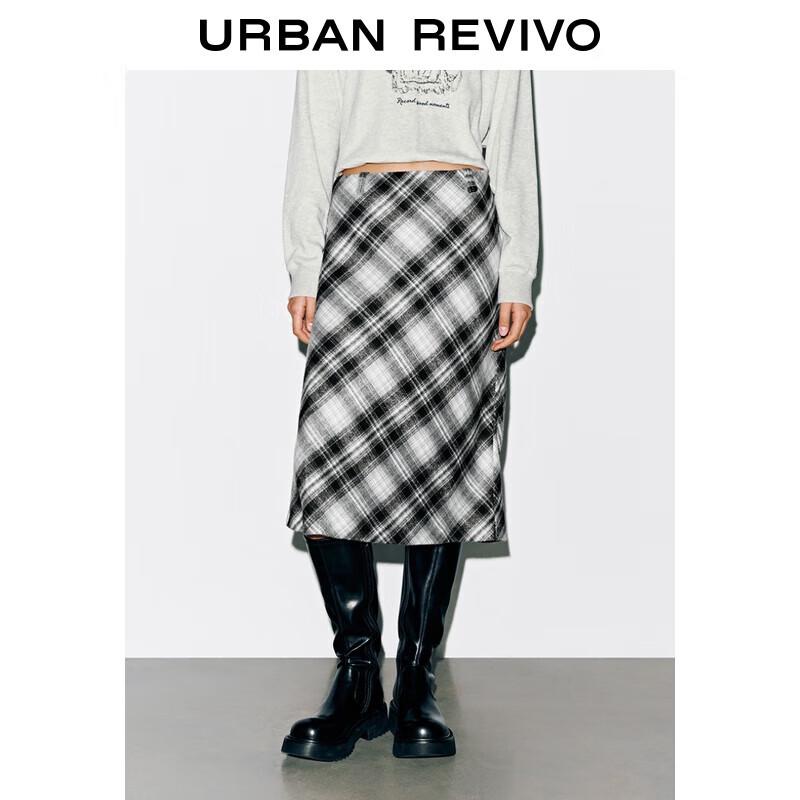 Женская ретро юбка в клетку А-силуэта UR S