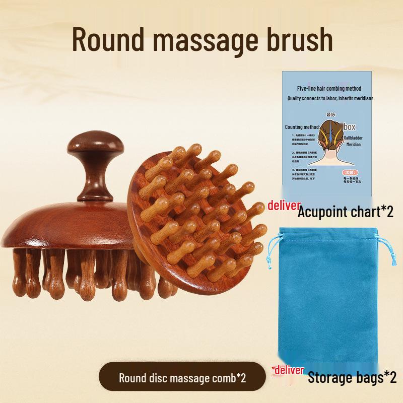 Premium Sandalwood Scalp Massage & Meridian Therapy Comb - Versatile Wooden Comb for Full-Body Use