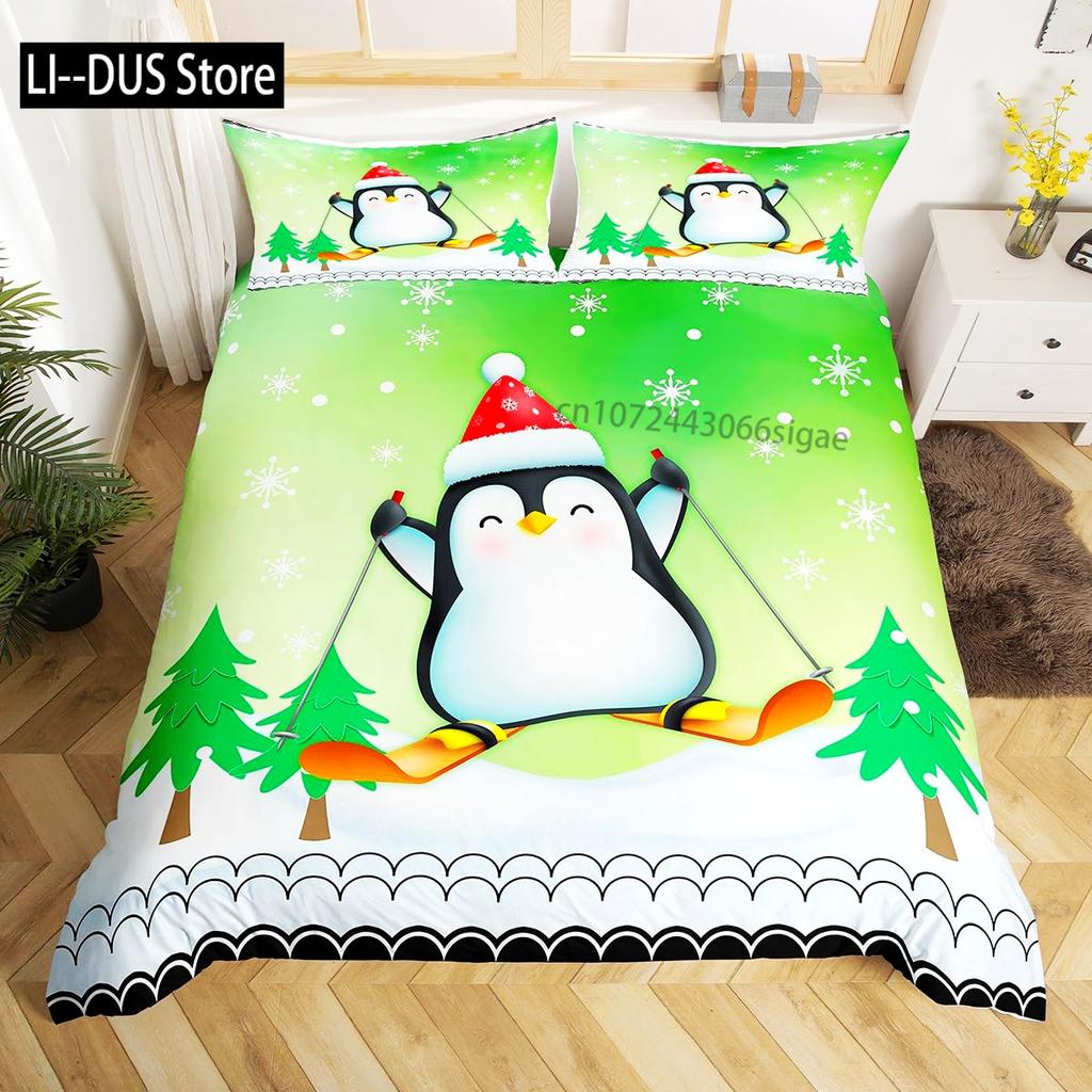 Duvet Cover Set Cute Penguin Panda Bedding Set for Boys Girls Children Kawaii Bear Animal Bedding Set Twin Full Queen King Size