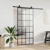 VidaXL Porte coulissante kit de quincaillerie noir 102x205cm verre ESG, porte intérieure, porte de grange intérieure, porte 3375855